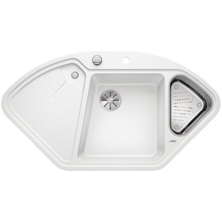 Zlew konglomeratowy DELTA II Blanco Silgranit z korkiem automatycznym i InFino1057x575mm perłowoszary- sanitbuy.pl