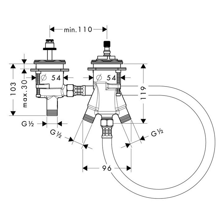 Zestaw Axor Starck do 2-otworowej baterii termostatycznej do montażu na brzegu wanny- sanitbuy.pl
