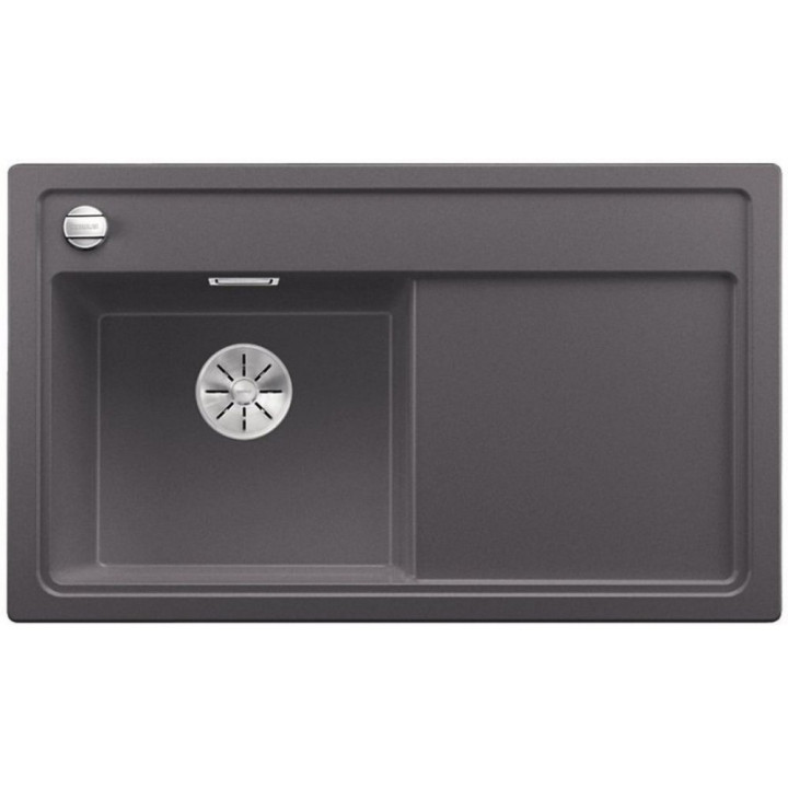 Zlew konglomeratowy ZENAR 45 S Blanco Silgranit komora lewa z korkiem automatycznym antracyt- sanitbuy.pl