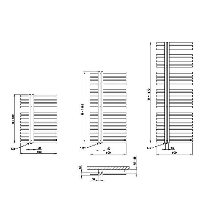 Grzejnik P.M.H. Sorano 50x79 cm - biały- sanitbuy.pl