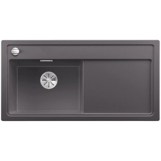 Zlew konglomeratowy ZENAR XL 6 S InFino Blanco Silgranit komora lewa z korkiem antracyt- sanitbuy.pl