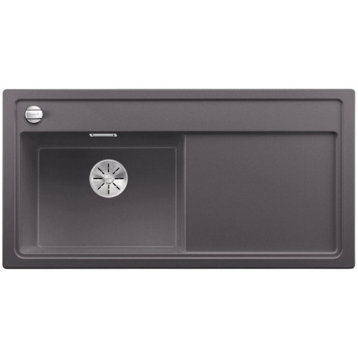 Zlew konglomeratowy ZENAR XL 6 S InFino Blanco Silgranit komora lewa z korkiem antracyt- sanitbuy.pl