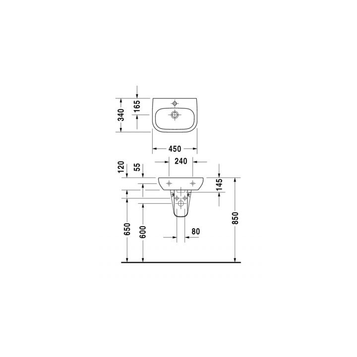 Duravit D-Code umywalka 45x34 cm mała biała- sanitbuy.pl
