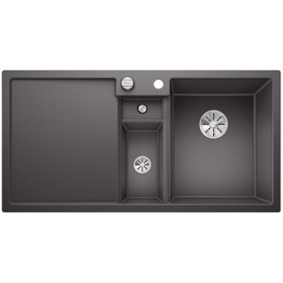 Zlew konglomeratowy COLLECTIS 6 S InFino Blanco Silgranit 1000x510mm komora prawa z korkiem antracyt- sanitbuy.pl