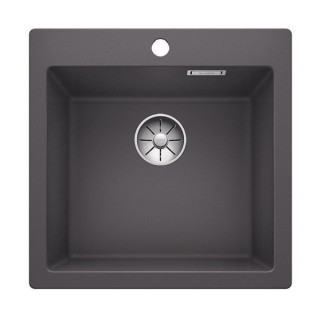 Zlew konglomeratowy Pleon 5 Blanco Silgranit 515x510 mm korek InFino z sitkiem, antracyt- sanitbuy.pl