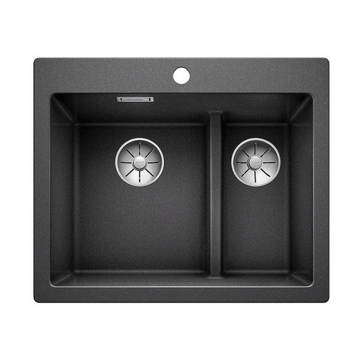 Zlew konglomeratowy Pleon 5 Blanco Silgranit 515x510 mm korek InFino z sitkiem, kawowy- sanitbuy.pl