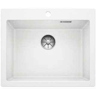 Zlew konglomeratowy Pleon 6 Blanco Silgranit 615x510 mm korek InFino z sitkiem, perłowoszary- sanitbuy.pl