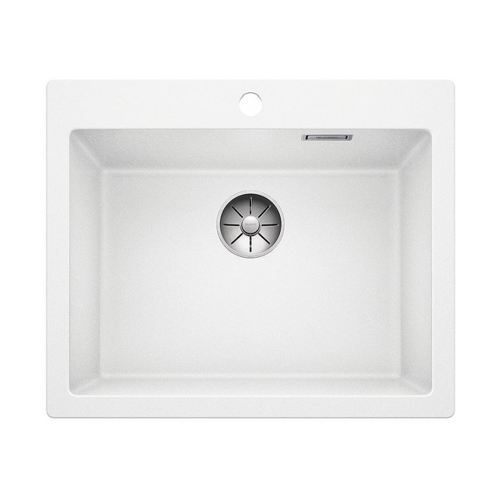 Zlew konglomeratowy Pleon 6 Blanco Silgranit 615x510 mm korek InFino z sitkiem, perłowoszary- sanitbuy.pl
