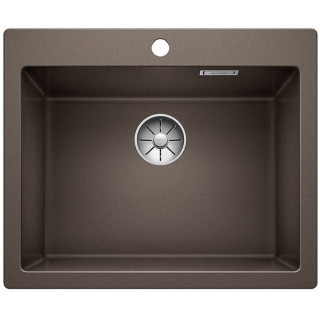 Zlew konglomeratowy Pleon 6 Blanco Silgranit 615x510 mm korek InFino z sitkiem, muszkat- sanitbuy.pl