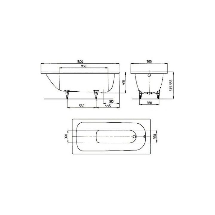Wanna stalowa Kaldewei Saniform Plus 361-1 150x70 cm, biel alpejska- sanitbuy.pl