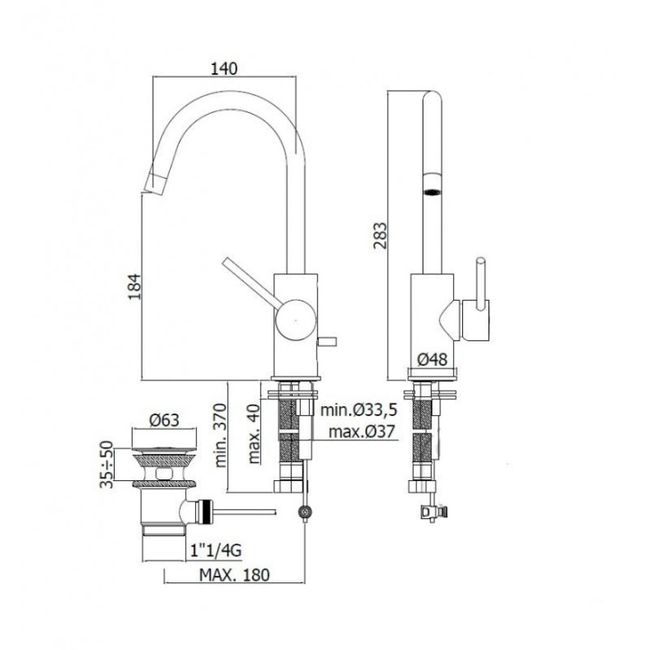 Bateria umywalkowa stojąca z korkiem automatycznym Paffoni Light chrom- sanitbuy.pl