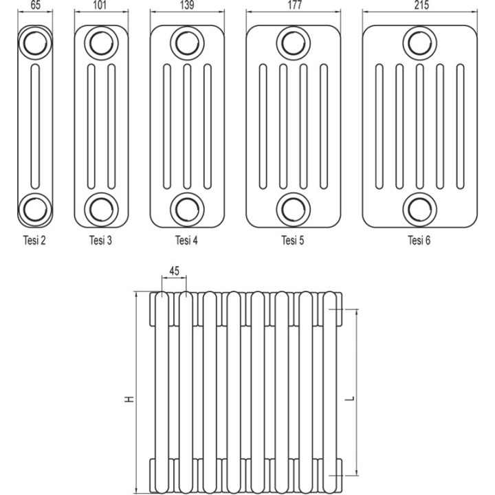 Grzejnik Irsap Tesi 5 60x90 cm - biały- sanitbuy.pl