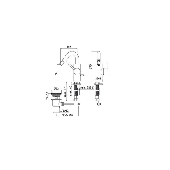Bateria bidetowa Paffoni Light stojąca z korkiem automatycznym, chrom- sanitbuy.pl