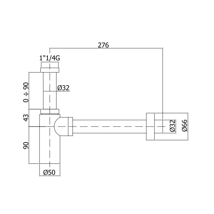 Półsyfon Paffoni Light metalowy Tondo, chrom- sanitbuy.pl