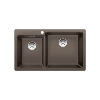 Blanco Pleon 9 Zlewozmywak granitowy Silgranit PuraDur dwukomorowy 86x50 cm bez korka automatycznego, muszkat- sanitbuy.pl