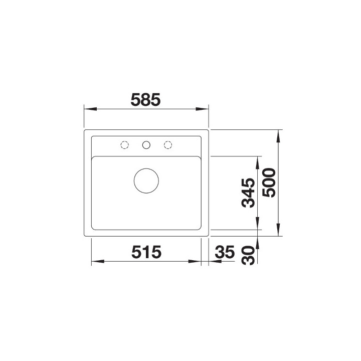 Zlewozmywak Do zabudowy 61,5x51 cm Blanco DALAGO 6, antacyt- sanitbuy.pl