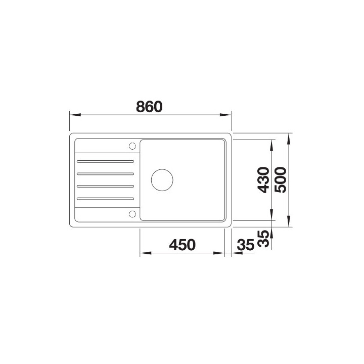 Zlewozmywak Blanco Legra 6S Compact, wpuszczany w blat, z ociekaczem, antracyt- sanitbuy.pl