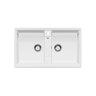 Blanco ZIA 9 Siligranit PuraDur bez korka automatycznego 86x50cm 2 komorowy, perłowoszary- sanitbuy.pl