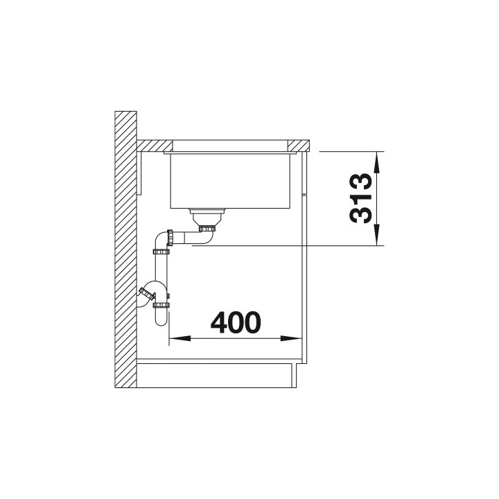 Zlew podblatowy Blanco Siligranit InFino 19x40cm bez korka automatycznego, antracyt- sanitbuy.pl