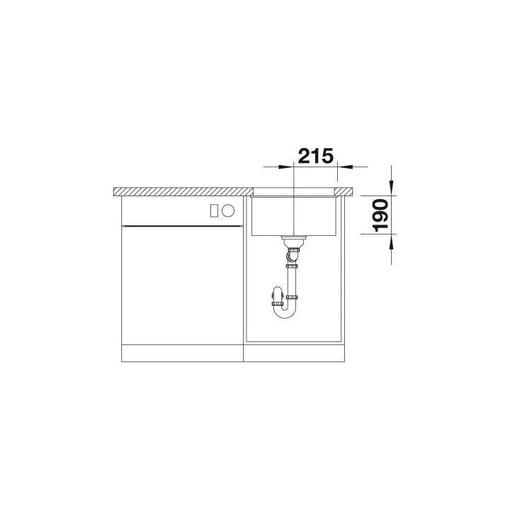 Blanco Subline 400-U bez korka automatycznego, z korkiem INFINO antracyt - sanitbuy.pl