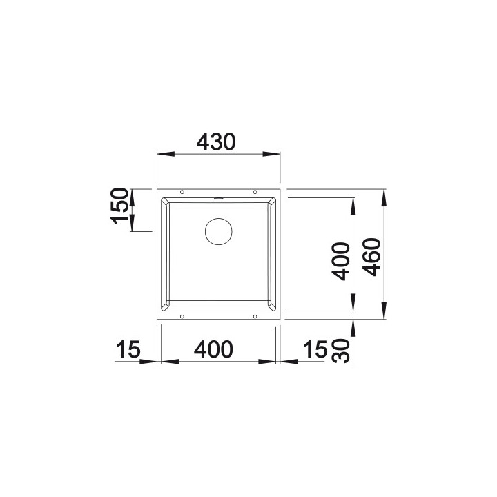 Blanco Subline 400-U bez korka automatycznego, z korkiem INFINO antracyt - sanitbuy.pl