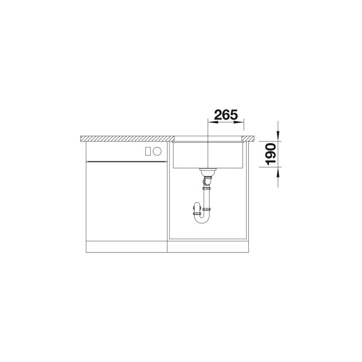 Zlewozmywak Blanco Subline 500-U Siligranit PuraDur 53x40cm bez korka automatyczego, antracyt- sanitbuy.pl