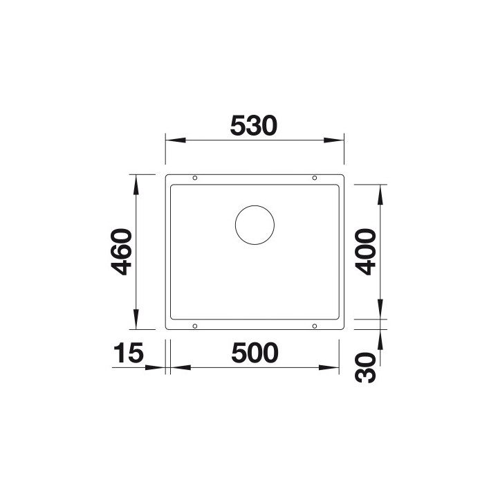 Zlewozmywak Blanco Subline 500-U Siligranit PuraDur 53x40cm bez korka automatyczego, antracyt- sanitbuy.pl