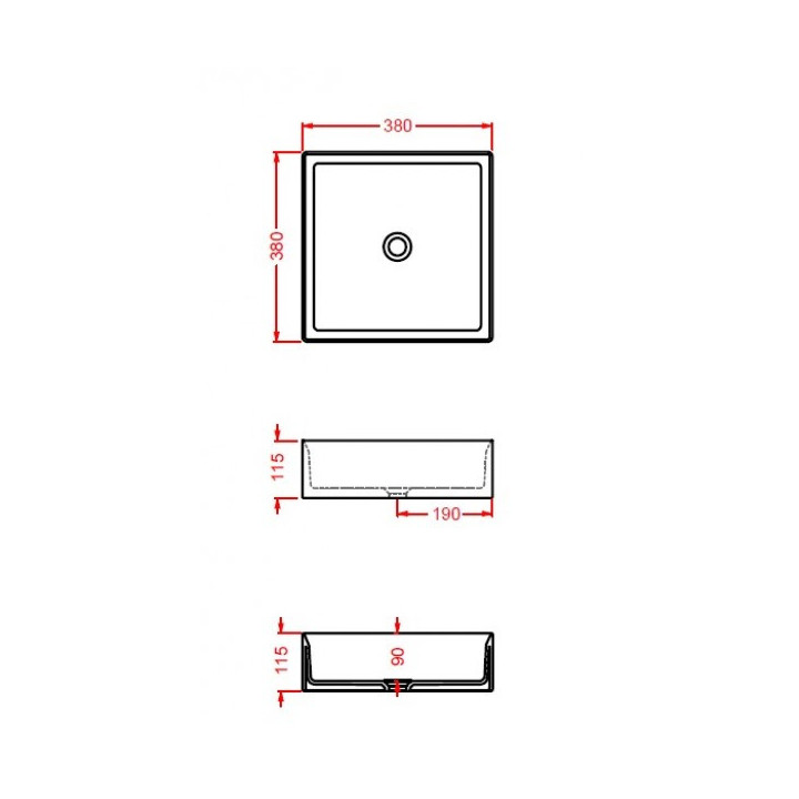 Umywalka Artceram Scalino, stawiana na blat, 38x38 cm, grey olive