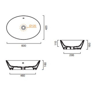 Umywalka nablatowa Catalano Velis, 70x42, biały