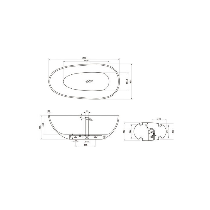 Wanna wolnostojąca, Sanitti TRE, 1536x800x621, bez przelewu, biały 