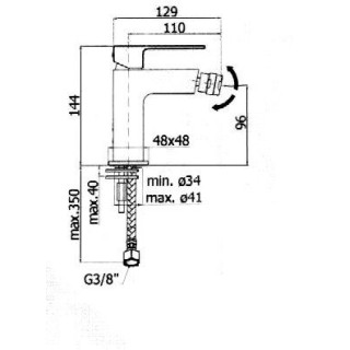 Bateria bidetowa pionowa bez korka Paffoni Elle / Effe- sanitbuy.pl