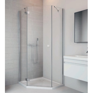 Kabina asymetryczna 80x100 Essenza New PTJ  Radaway profil chrom, szkło przejrzyste