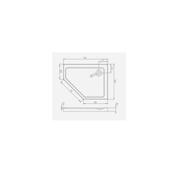 Brodzik prawy Radaway DOROS PT E, biały