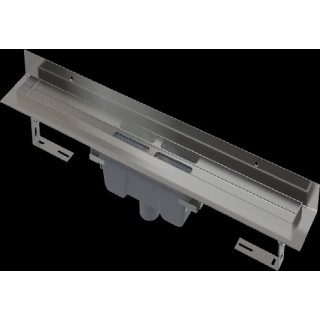 Alcaplast Wall - Odpływ podłogowy z obramowaniem do pełnego rusztu i kołnierzem przymocowanym do ściany, odpływ pionowy