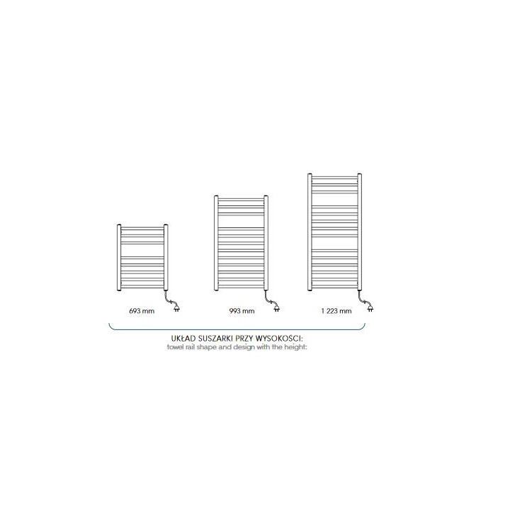 Grzejnik elektryczny Instal-Projekt Stick Electro 50 x 84,6 cm - biały