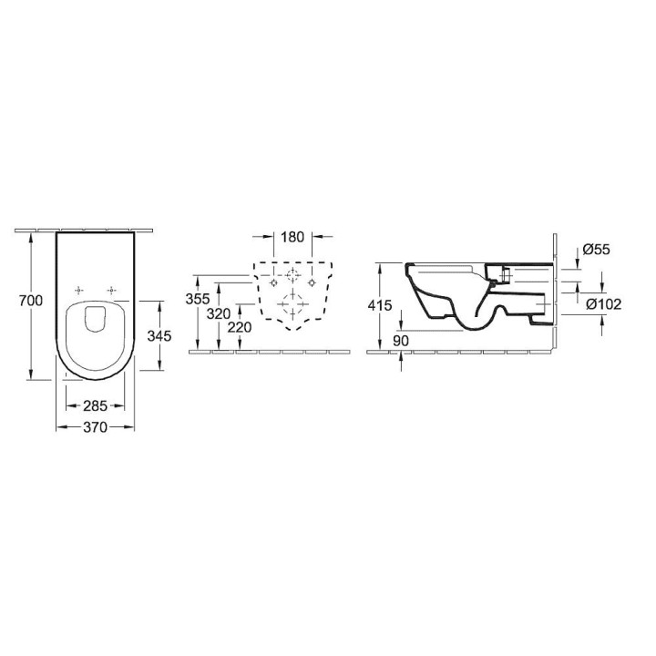 Miska lejowa VITA z powłoką Ceramic Plus Villeroy & Boch Architectura  37 x 70 cm, biały Alpin,