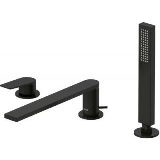 Bateria wannowa trzyotworowa Tres Project, czarny mat