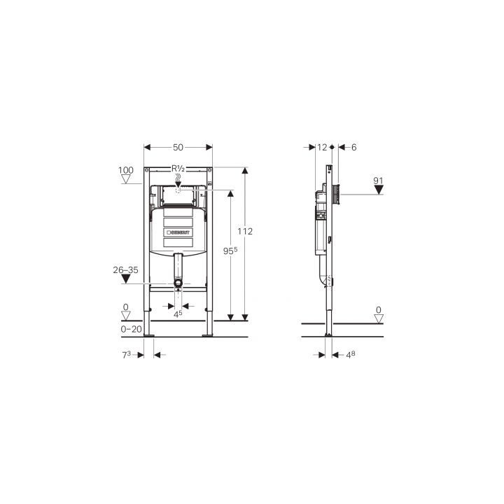Stelaż podtynkowy  Geberit Duofix, do miski stojącej WC, H112