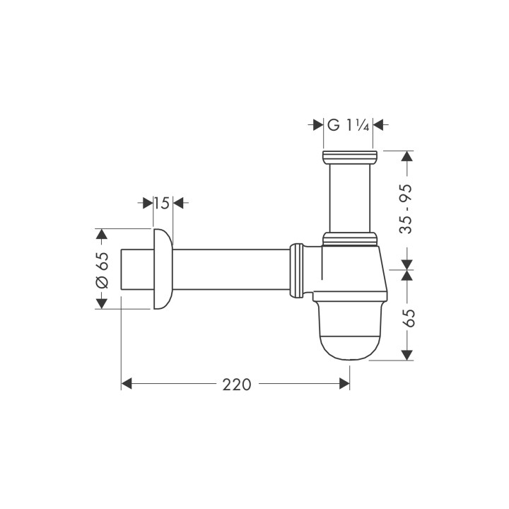 Syfon bidetowy Hansgrohe butelkowy 1 1/4- sanitbuy.pl