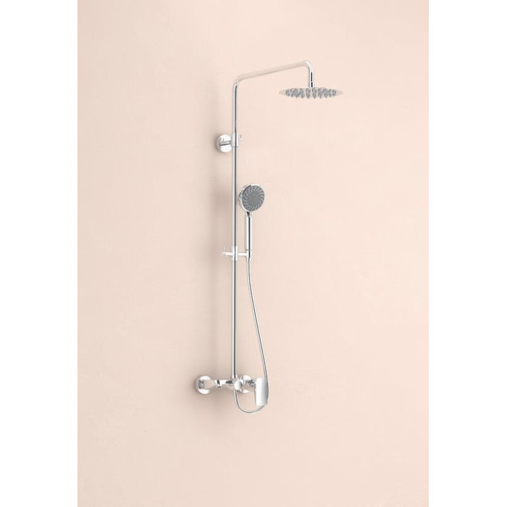 Zestaw prysznicowy Excellent Actima Rain Clear Slim z baterią termostatyczną natynkowy, chrom