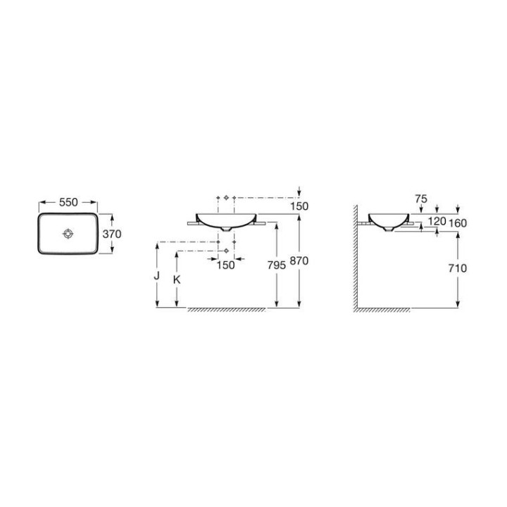 Umywalka blatowa Roca Inspira 37x37 cm - sanitbuy.pl