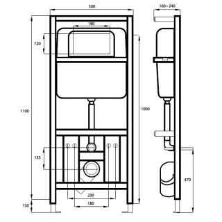 Stelaż podtynkowy do miski WC Massi IPPO PRO