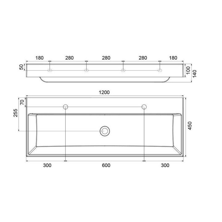 Umywalka nablatowa Ravak Natural 800 80x45 cm ścienna biała 