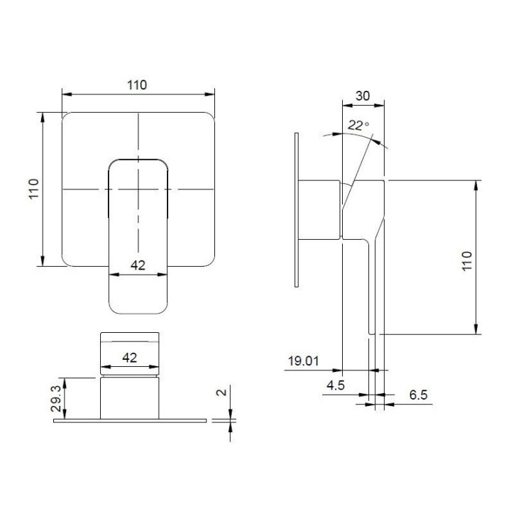 Bateria prysznicowa podtynkowa Omnires Slide
