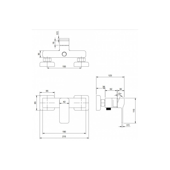 Bateria prysznicowa natynkowa Omnires Slide