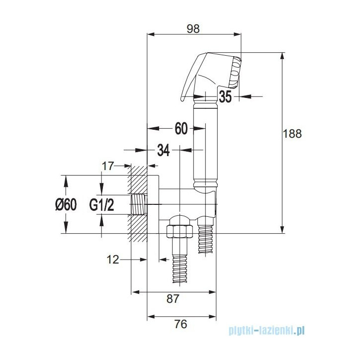Bidetka podtynkowa z uchwytem Omnires Y