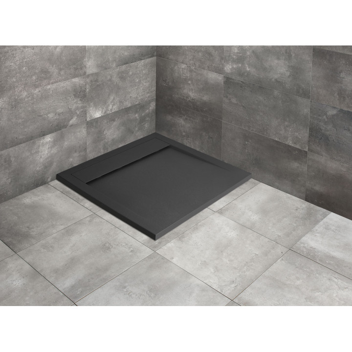 Brodzik Radaway Teos C, 80x80, antracytowy