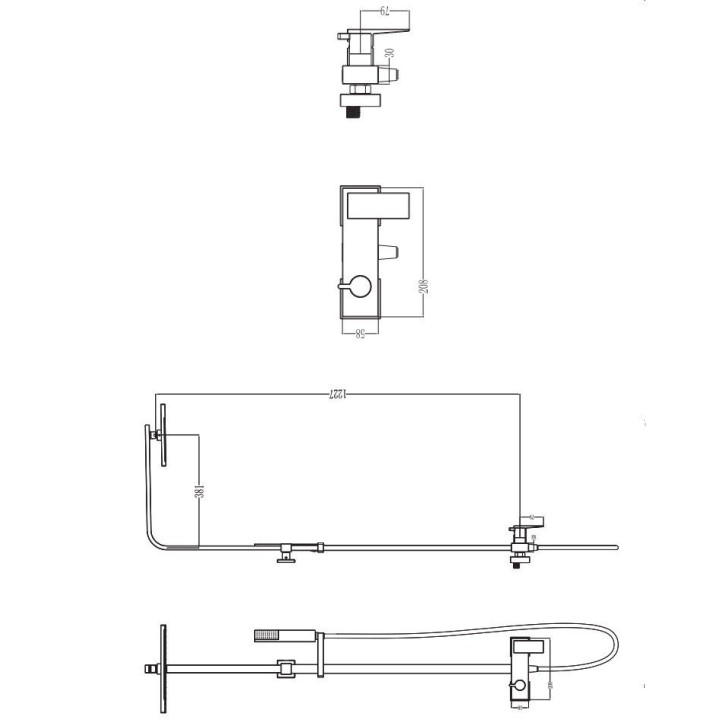 Zestaw prysznicowy natynkowy suwany Omnires Parma chrom