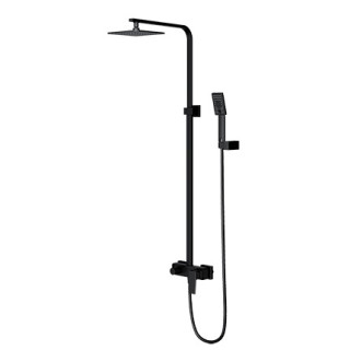 Zestaw prysznicowy natynkowy punktowy Omnires Parma czarny mat