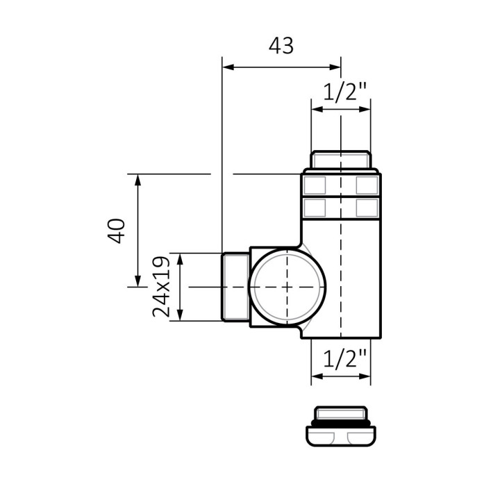 Zawór zintegrowany Terma Technologie chrom- sanitbuy.pl